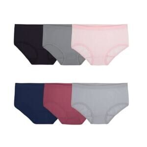 New Fruit of the Loom Pack of 6 Multicolor Seamless Low Rise Briefs Panties 2XL
